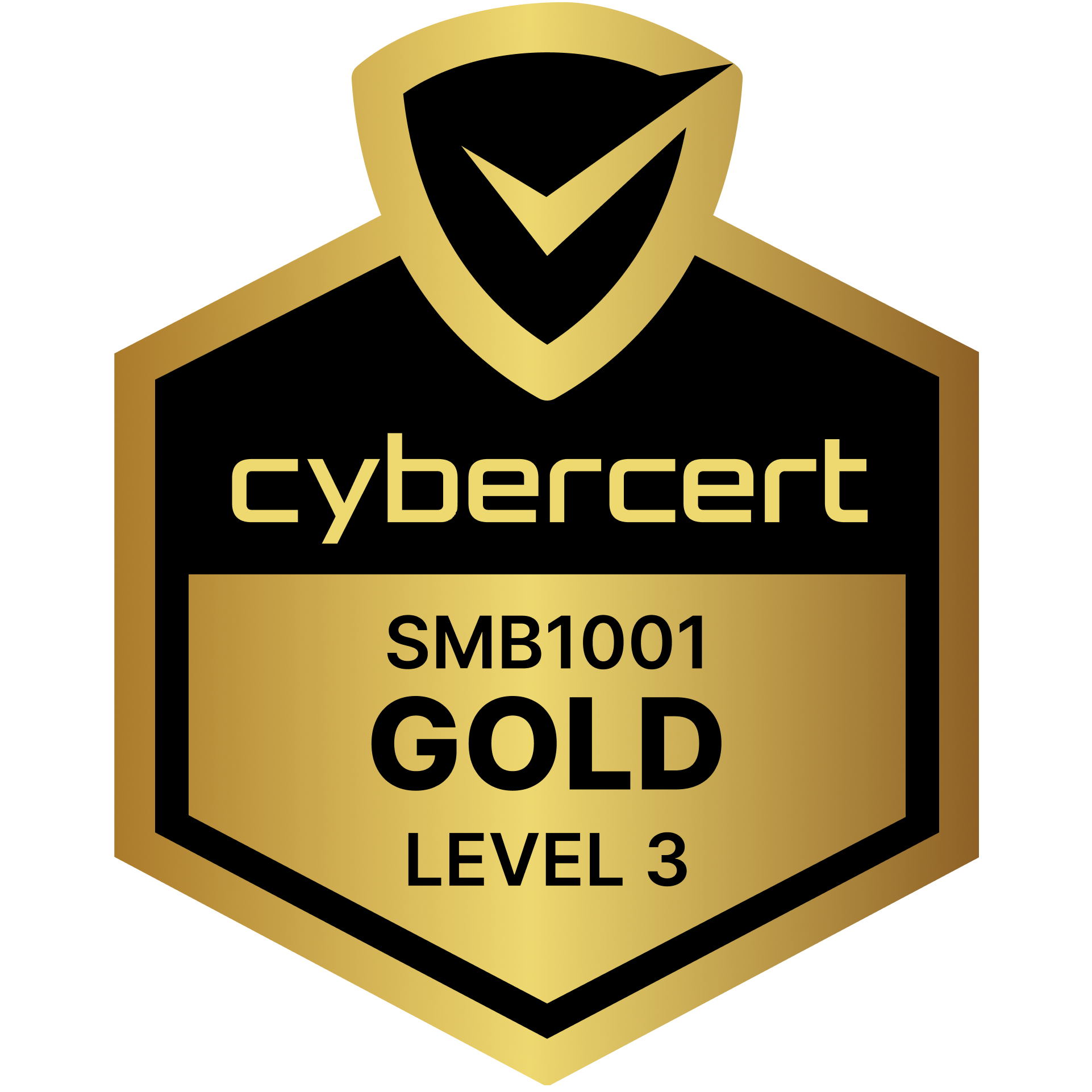 CyberCert SMB1001 Gold certification badge